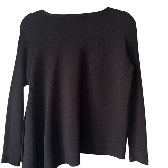 Derek Lam Asymmetrical Black Ribbed Top size Small - Picture 3 of 7